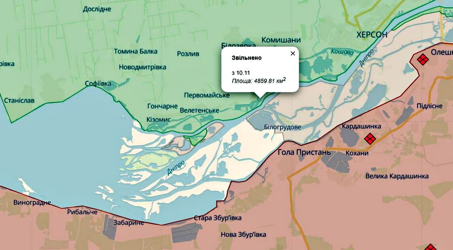 Карта боїв.