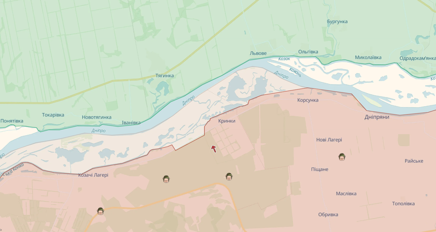 Сили оборони утримують позиції на лівобережжі Дніпра на Херсонщині і завдають вогневого ураження ворогу – Генштаб
