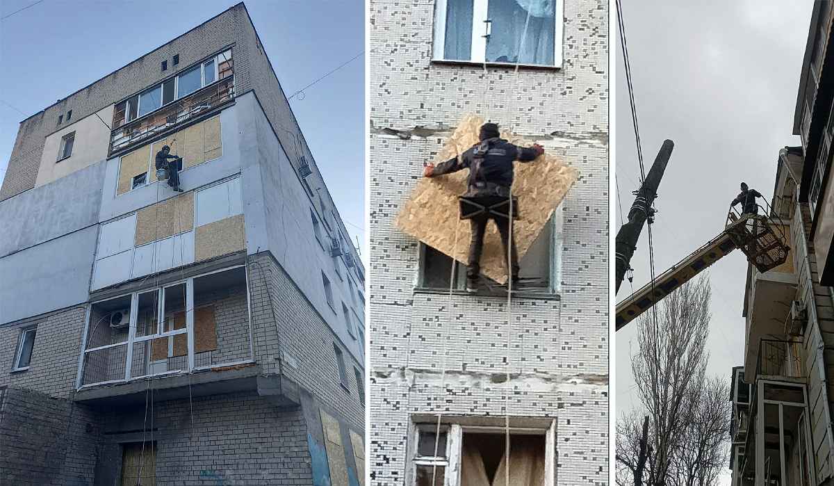 Закриття вікон херсонських багатоповерхівок