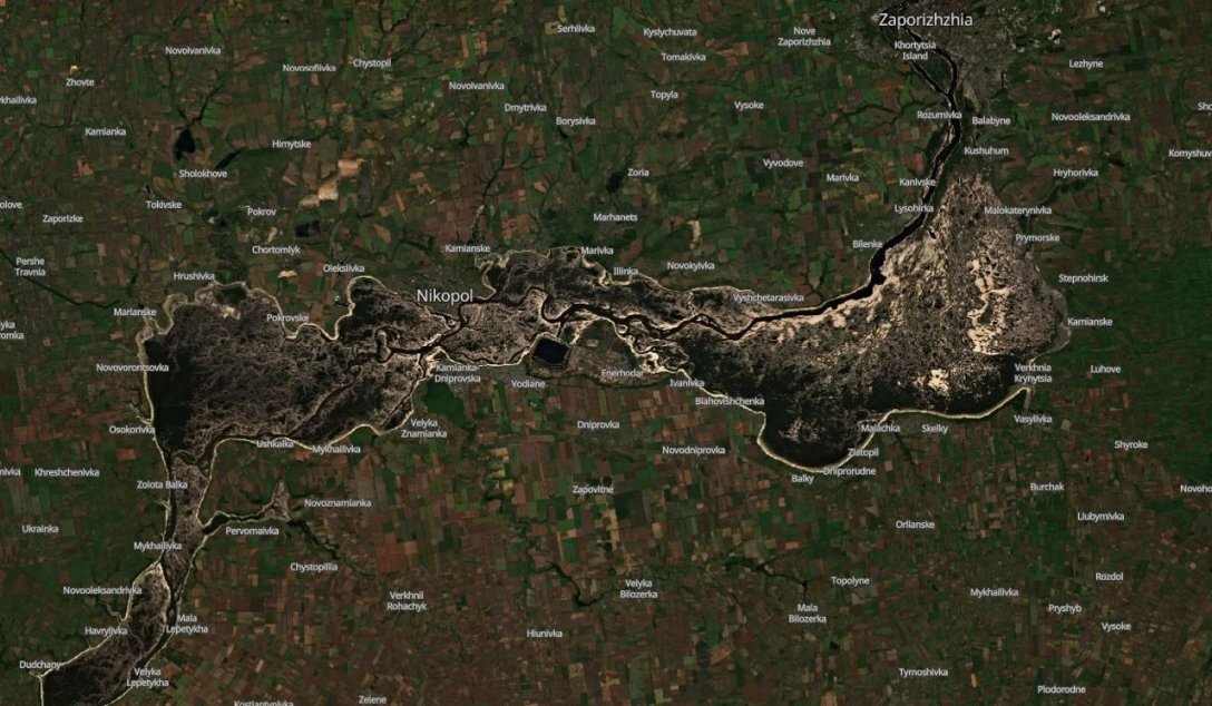 Каховське водосховище 20 червня 2023 року, фото