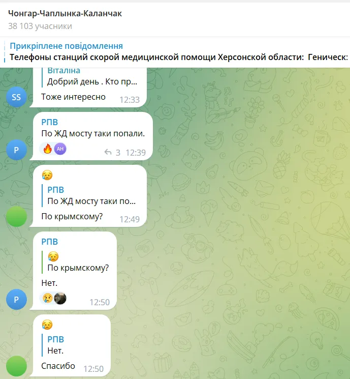 Окупанти поскаржилися на повторний удар по мосту через Чонгар: що відомо